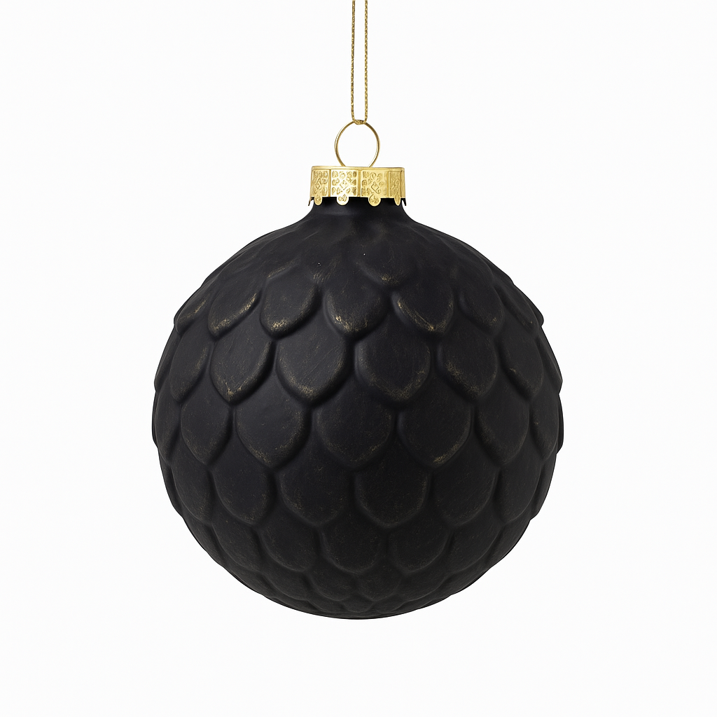 Esfera Decorativa Negra con Relieve