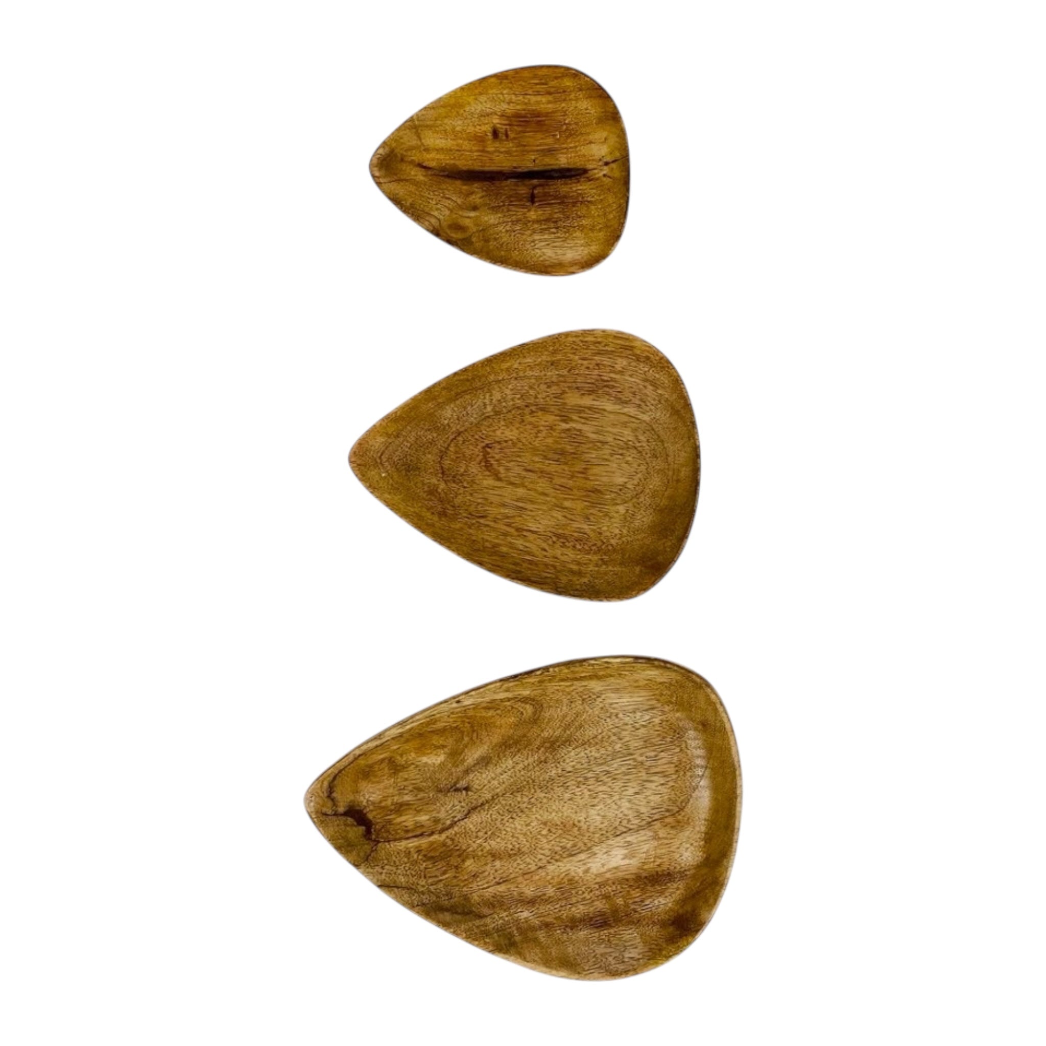 SET MANGO WOOD TRIANGULAR TRAY