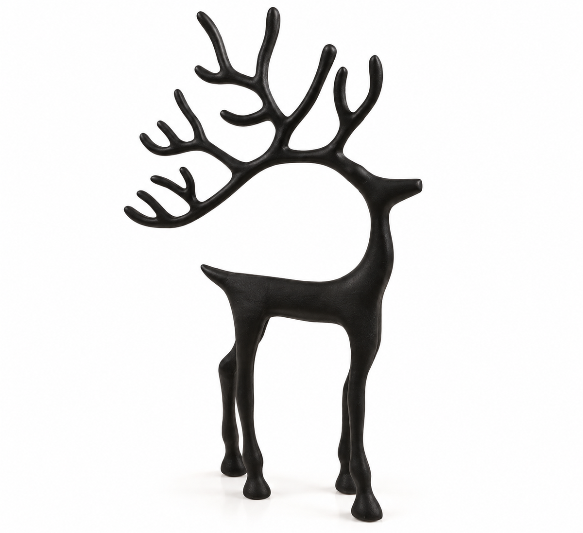 Black Reindeer Sculpture – Metal