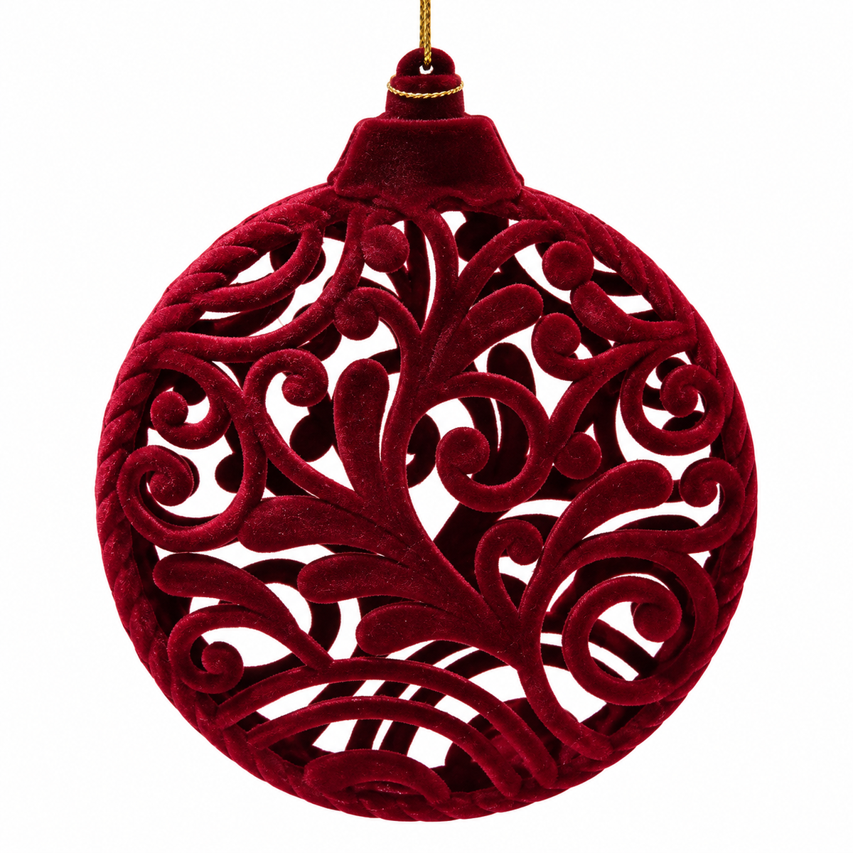 Burgundy Velvet Filigree Ornament