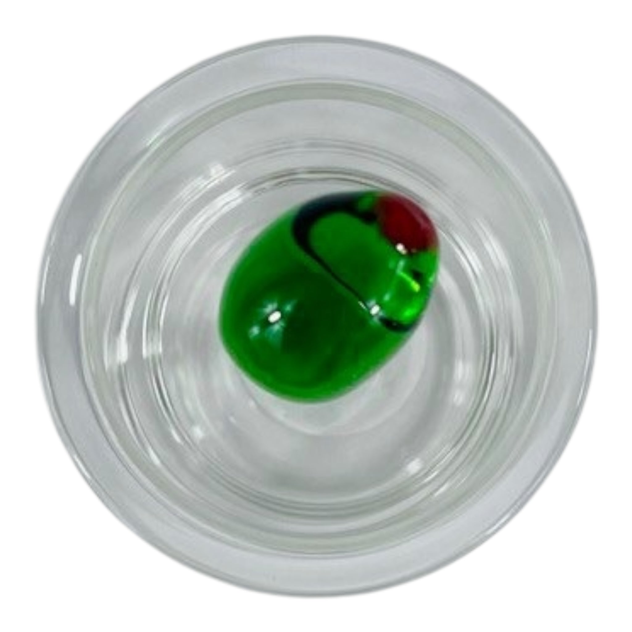 RD GLASS TOOTHPICK HOLDER WITH OLIVE