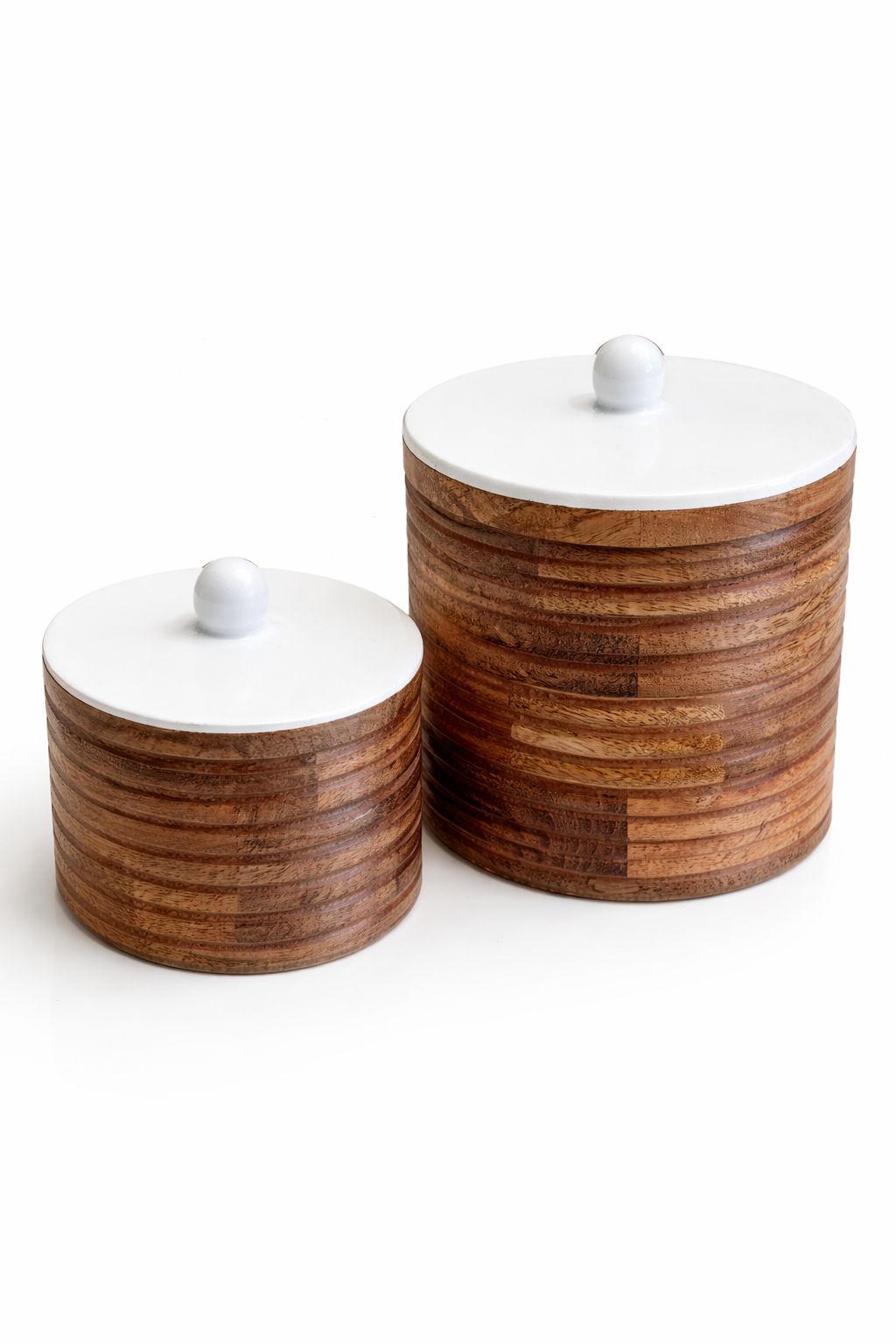 Mango Wood Cannister Set Of 2