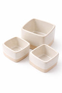 Stoneware Stacking Bowl, Cream Set of 3