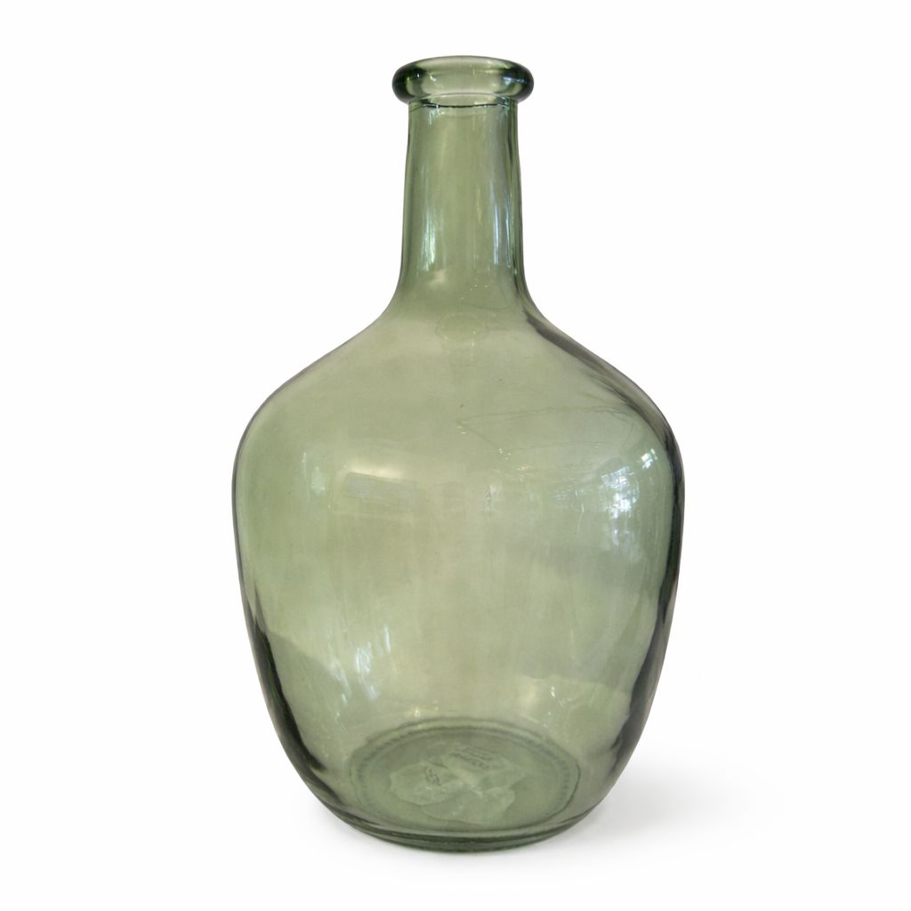 Jarrón de Vidrio Verde