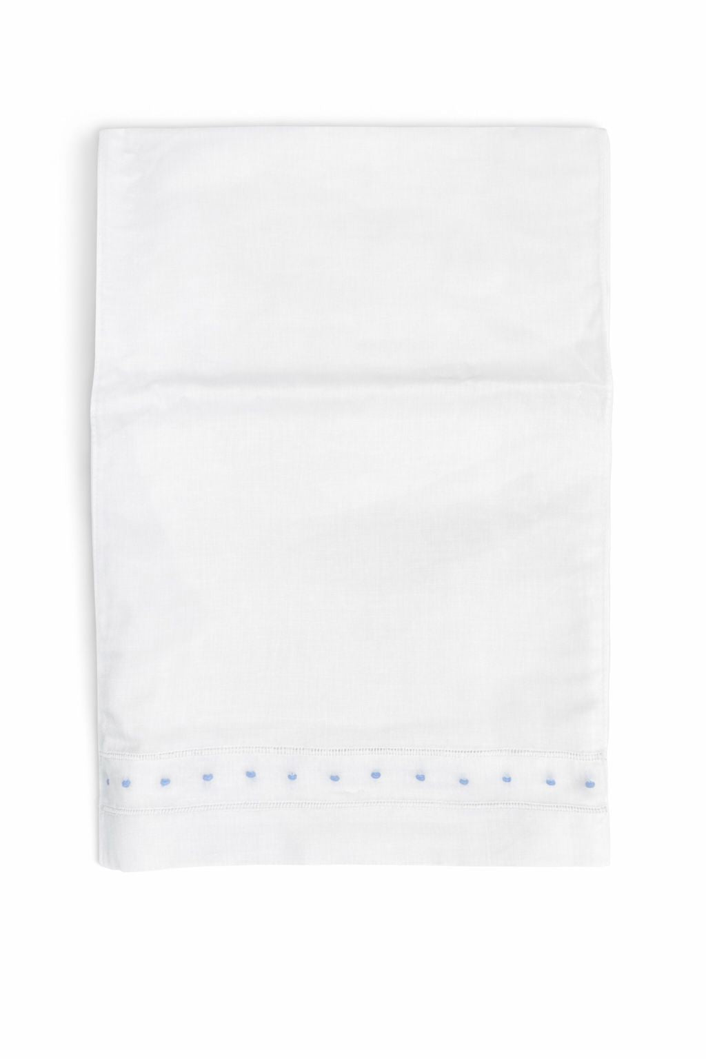 Hand Towel W/ Double Hemstitch & Swiss Dot (Blue)