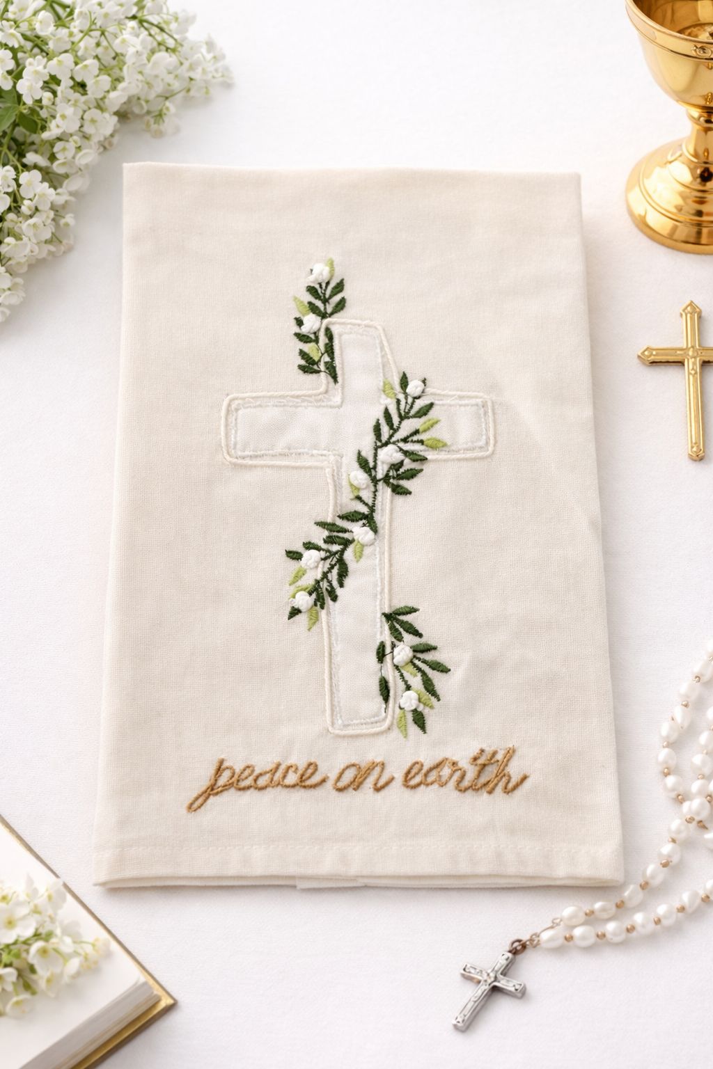 Cross Xmas Applique Towel