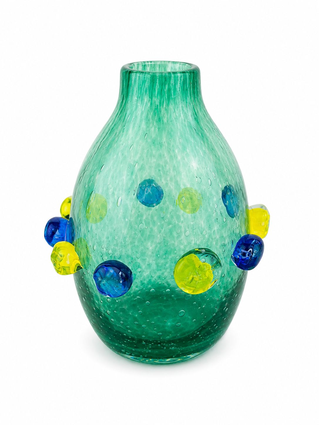 Jarrón Aurora Verde con Detalles Artísticos