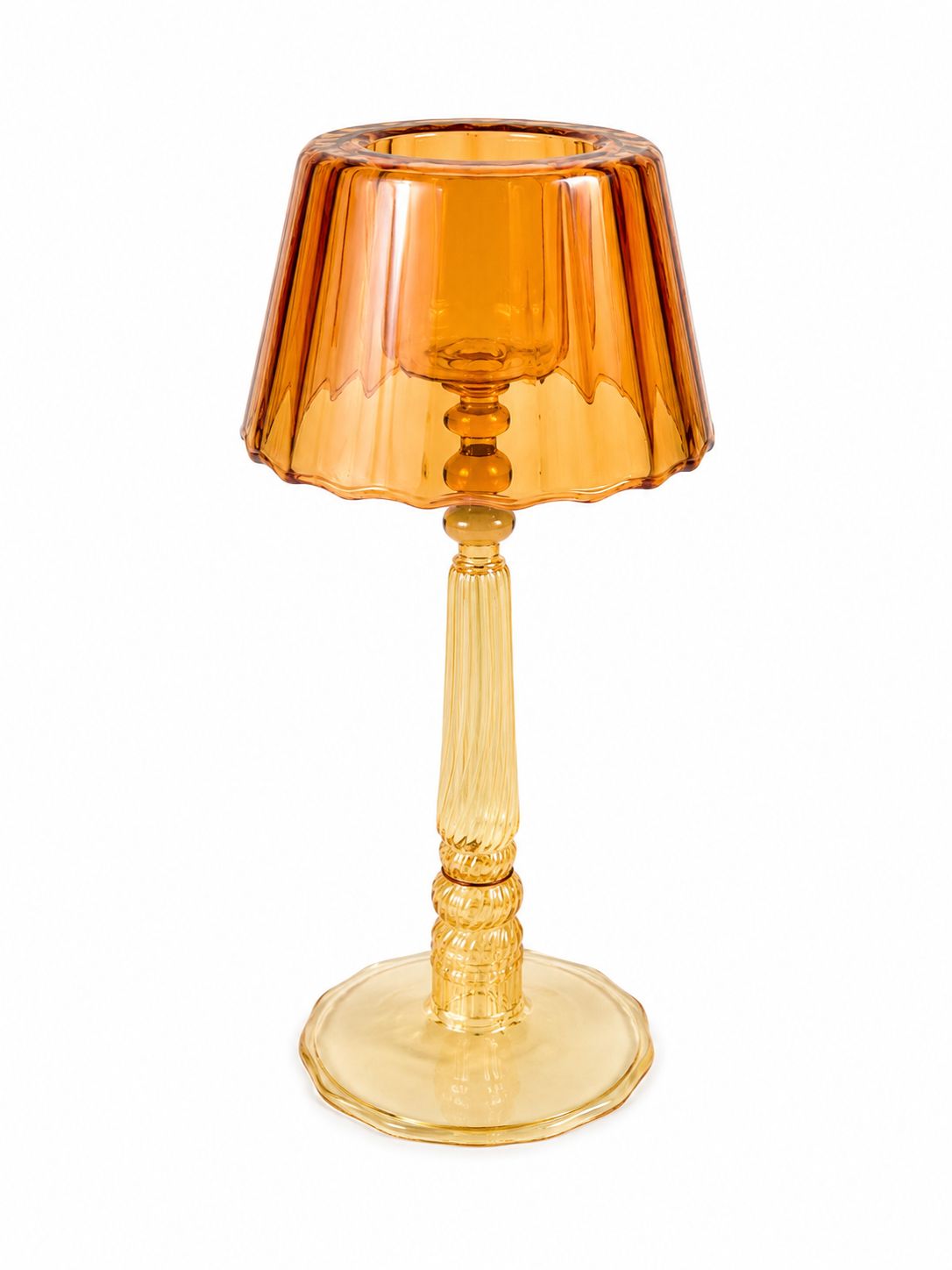 Glass Lamp Shped Candle Holder