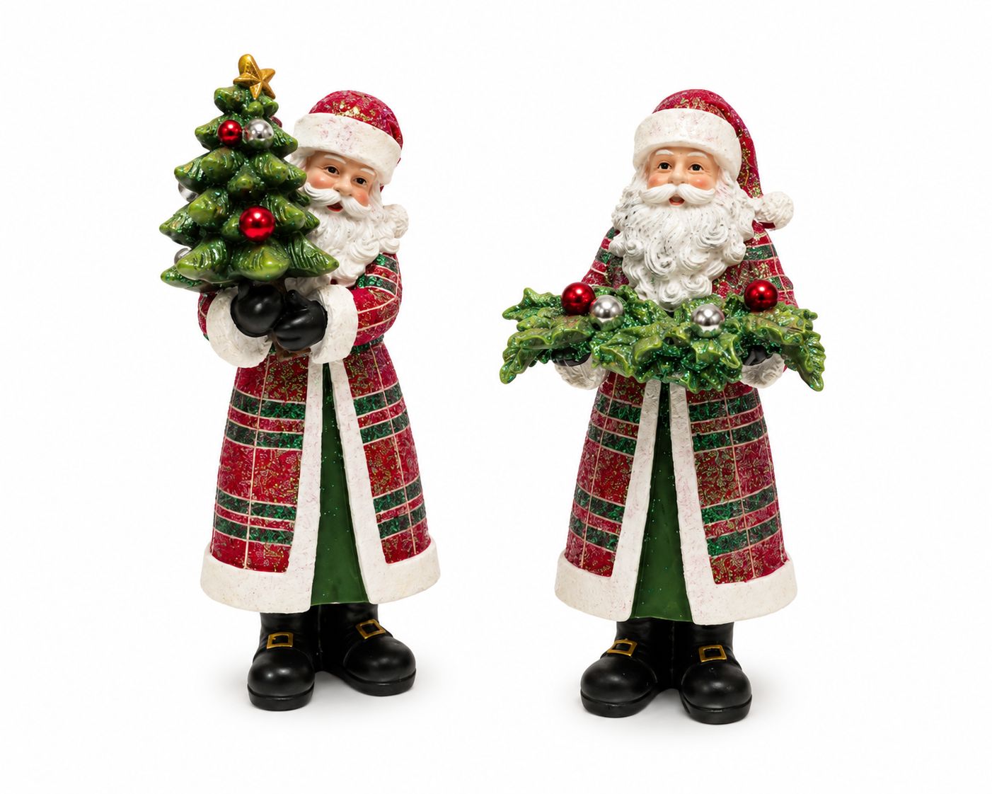Set Of 2 Santa Festive Charm