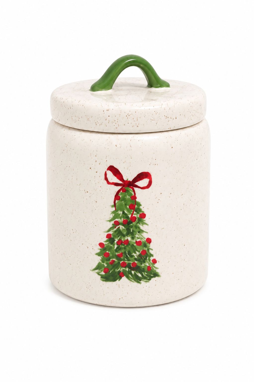 Cer Jar with Lid Tree Art