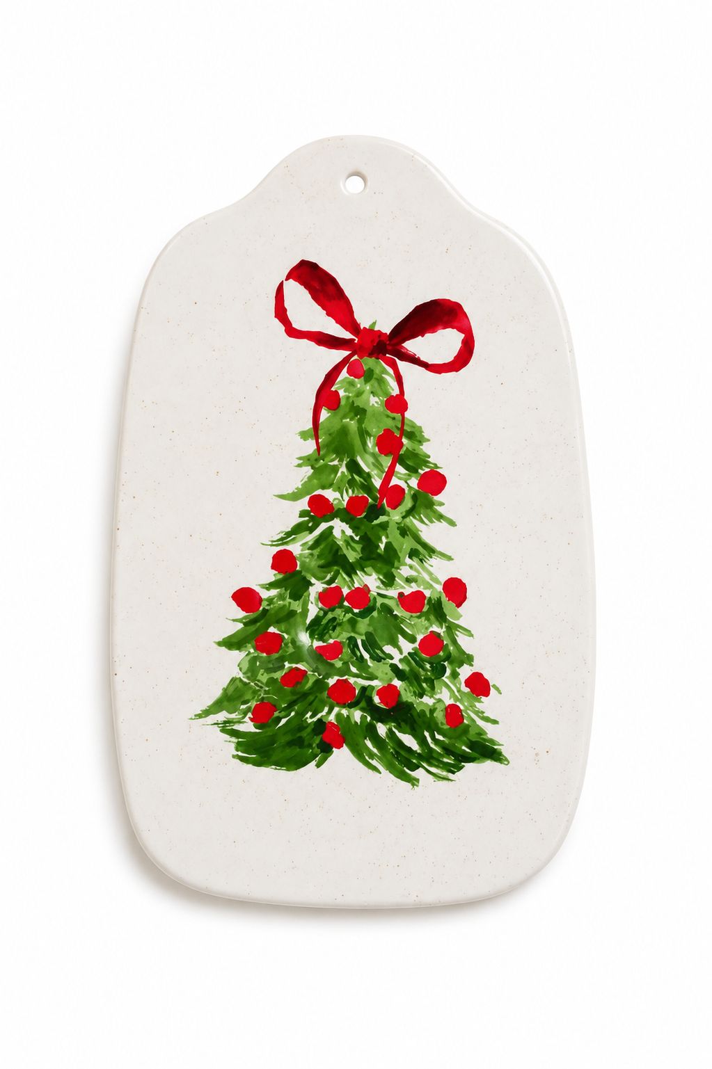 Cer Organic Shape Serving Board Holiday Tree