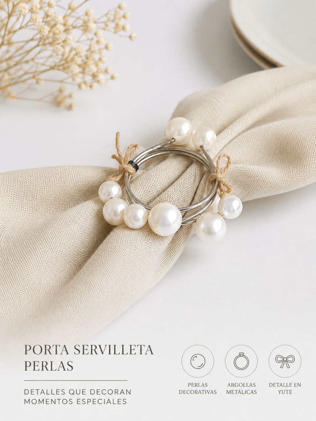 Anillo Porta Servilleta Perla Aura S/4