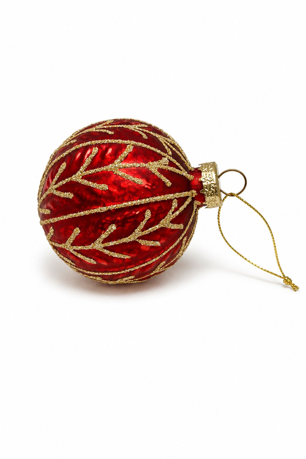 Ornament - Medium Ball Red & Gold
