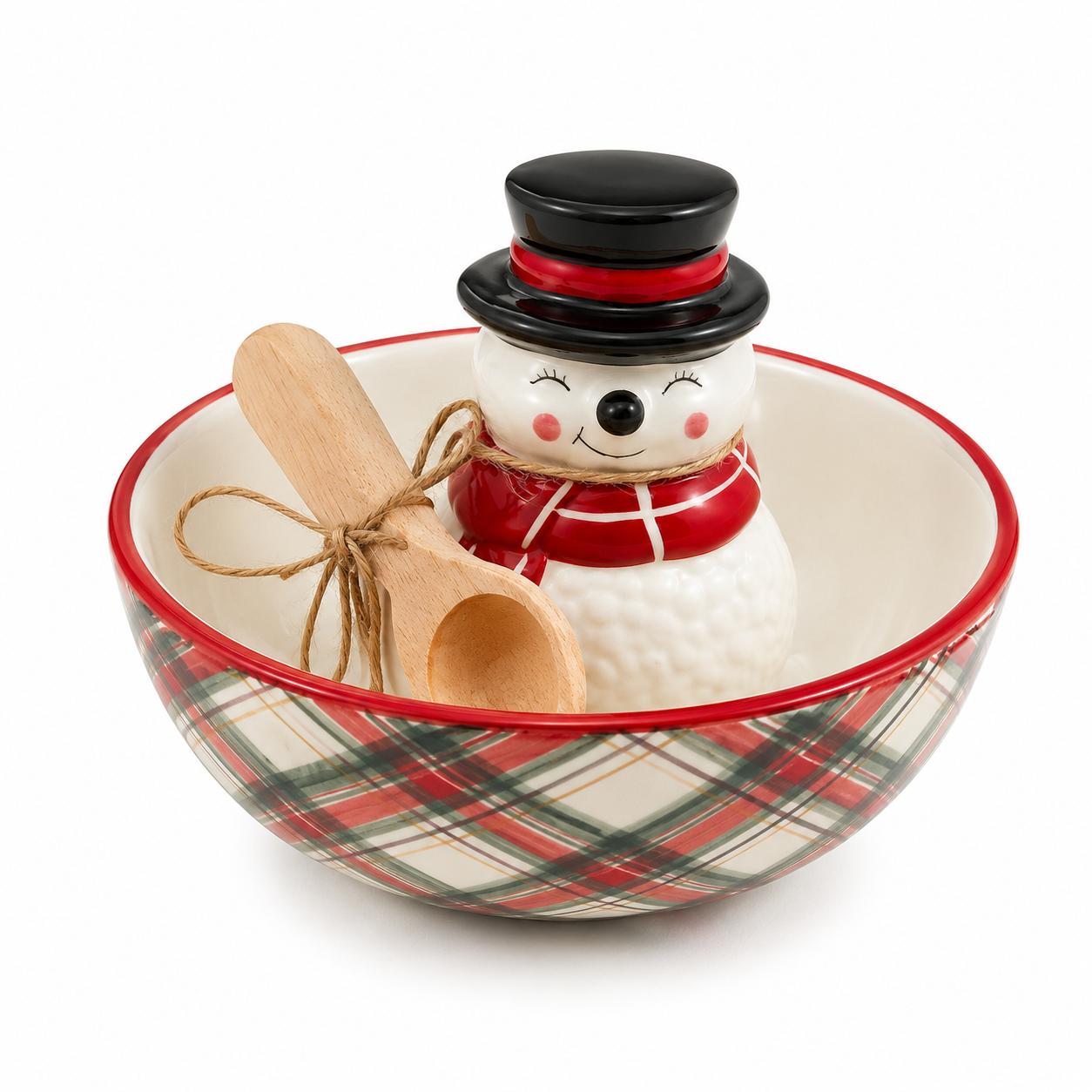 Snowman Tartán Candy Dish