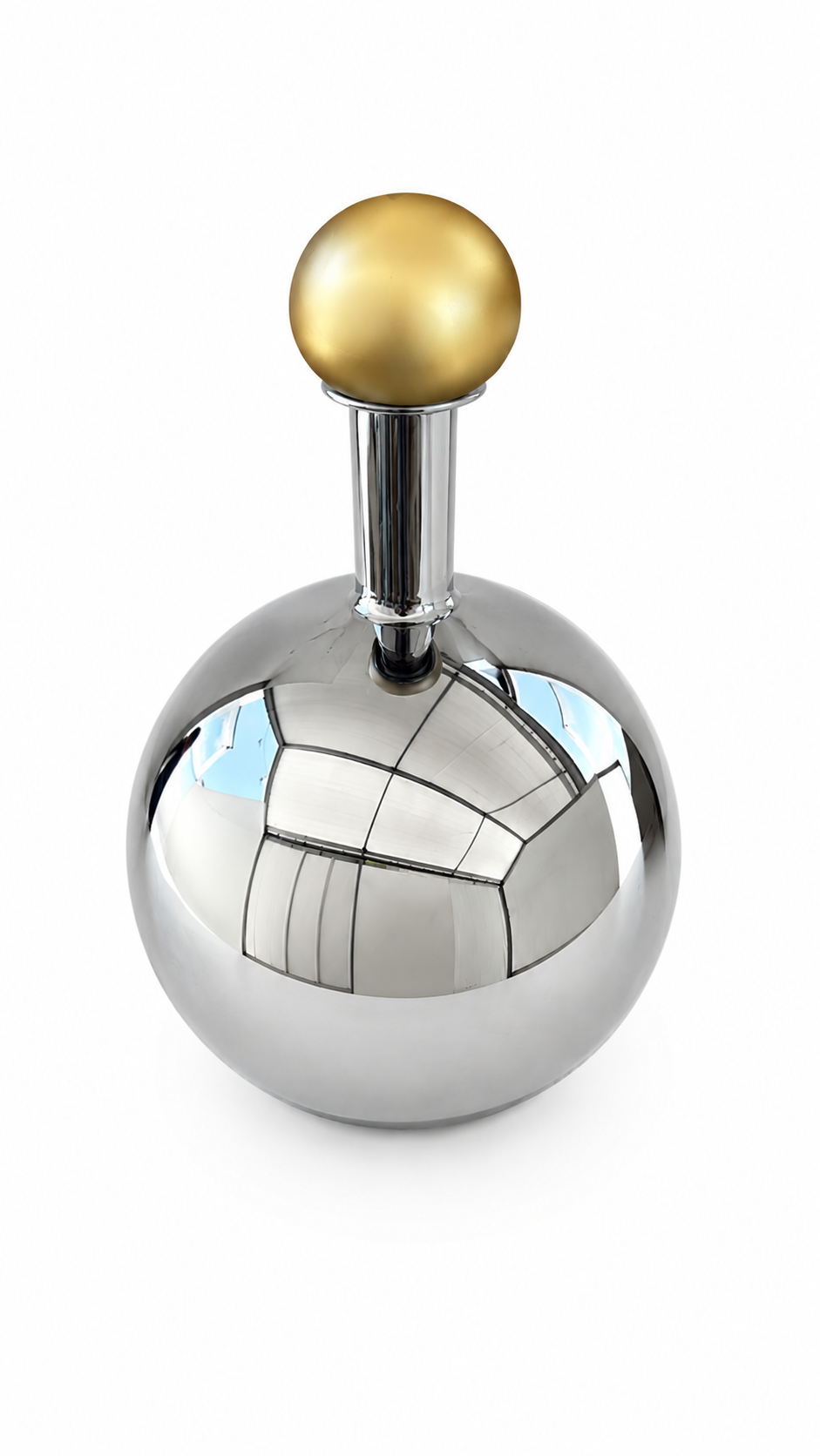 Glass Bottle Vase With Lid D6” H9”