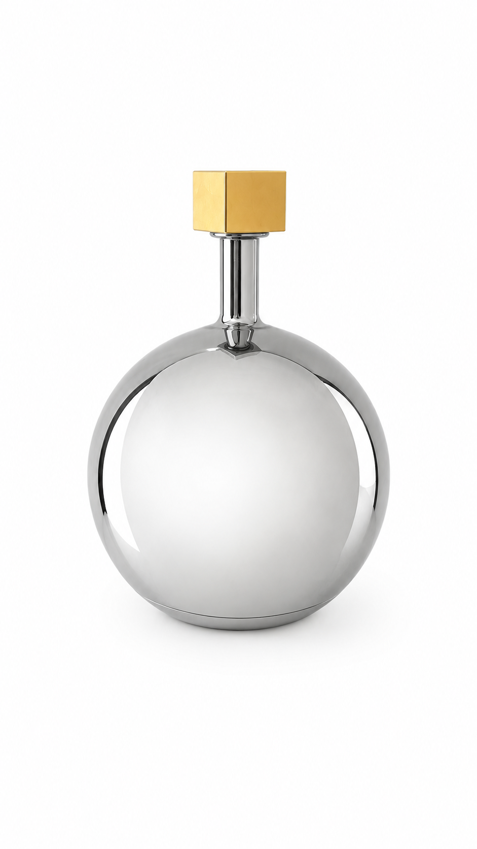 Glass Bottle Vase With Lid D9” H12”