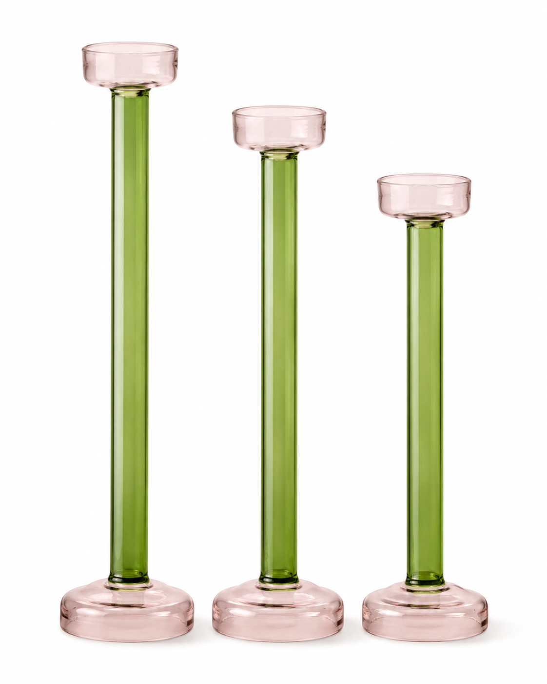 Set Of 3 Candelabro de Cristal Prisma