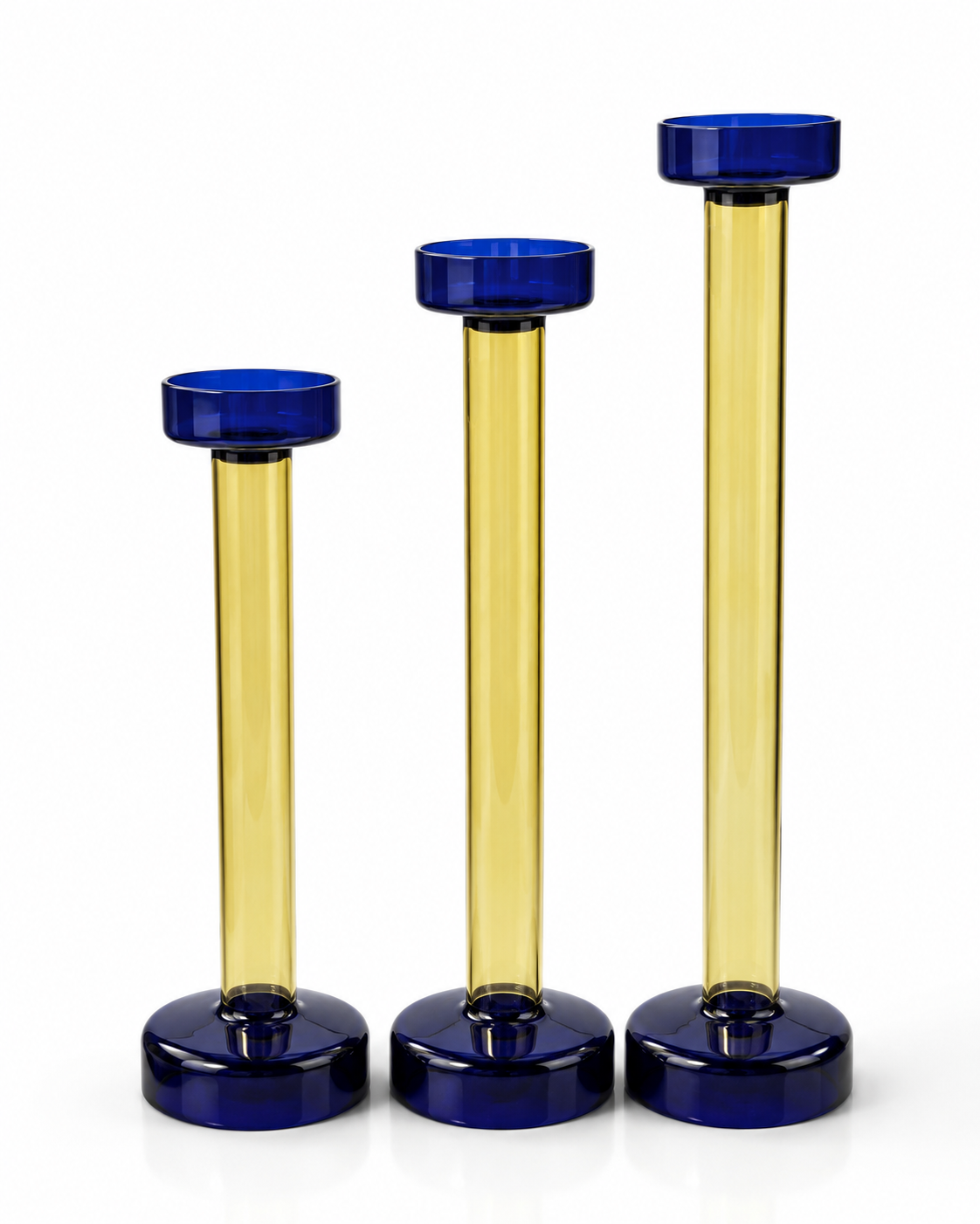 Set Of 3 Candelabro de Cristal Prisma
