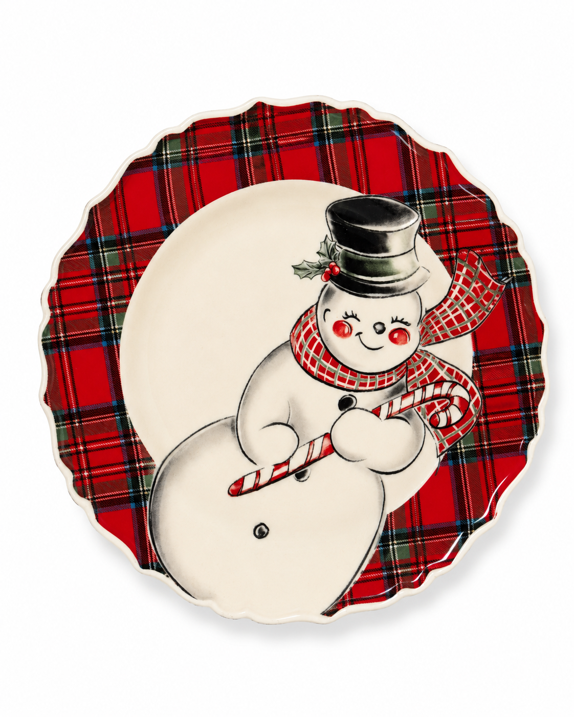 Snowman Xmas Salad Plate