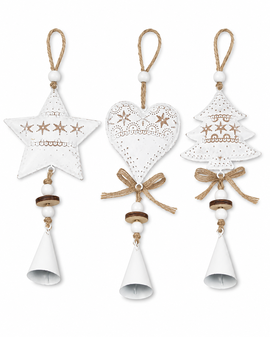 Ornament - Heart, Star & Tree Set Of 3