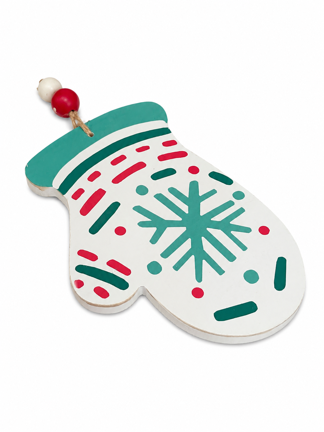 WHITE MITTEN ORNAMENT