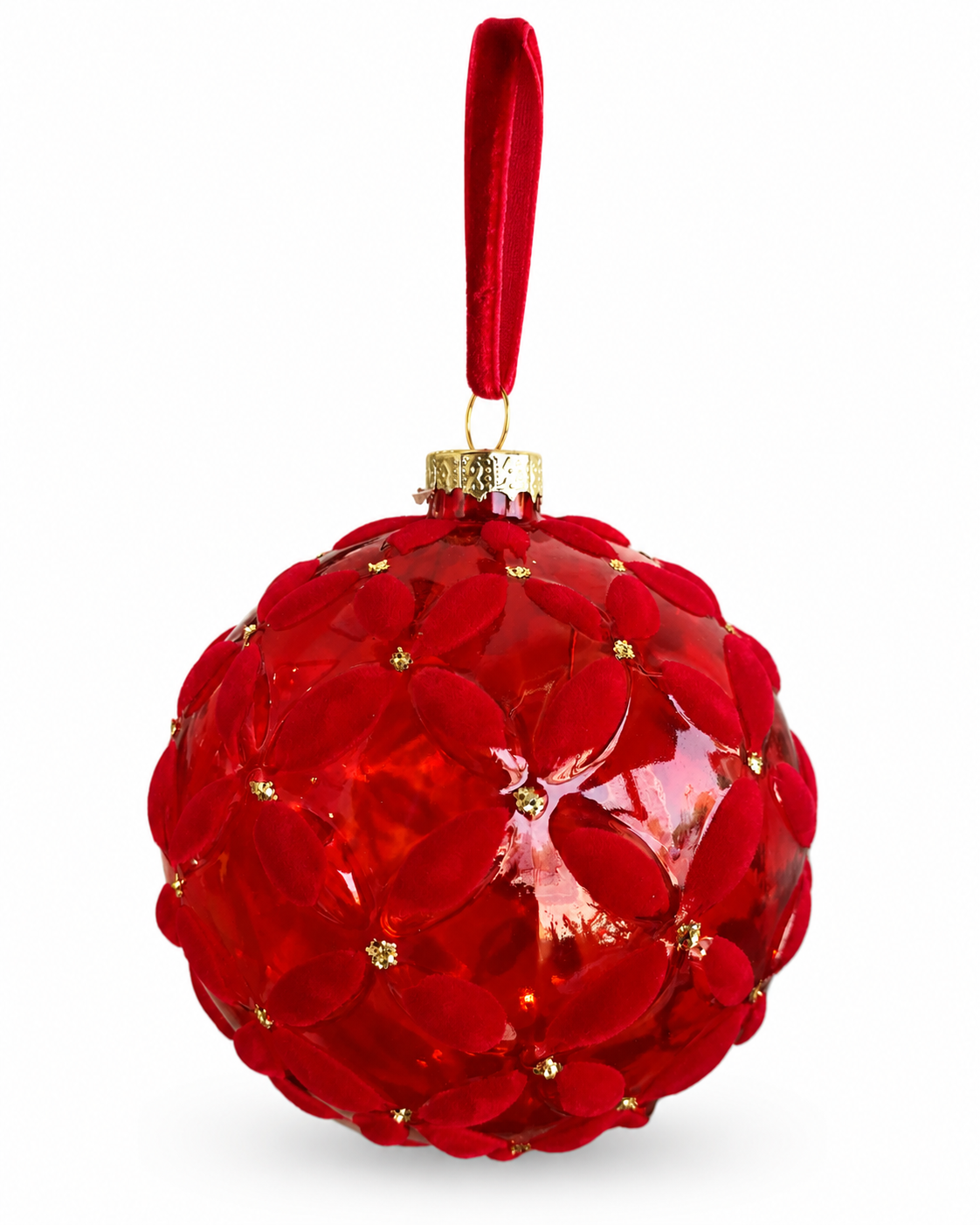 Ornamento Poinsettia Rojo