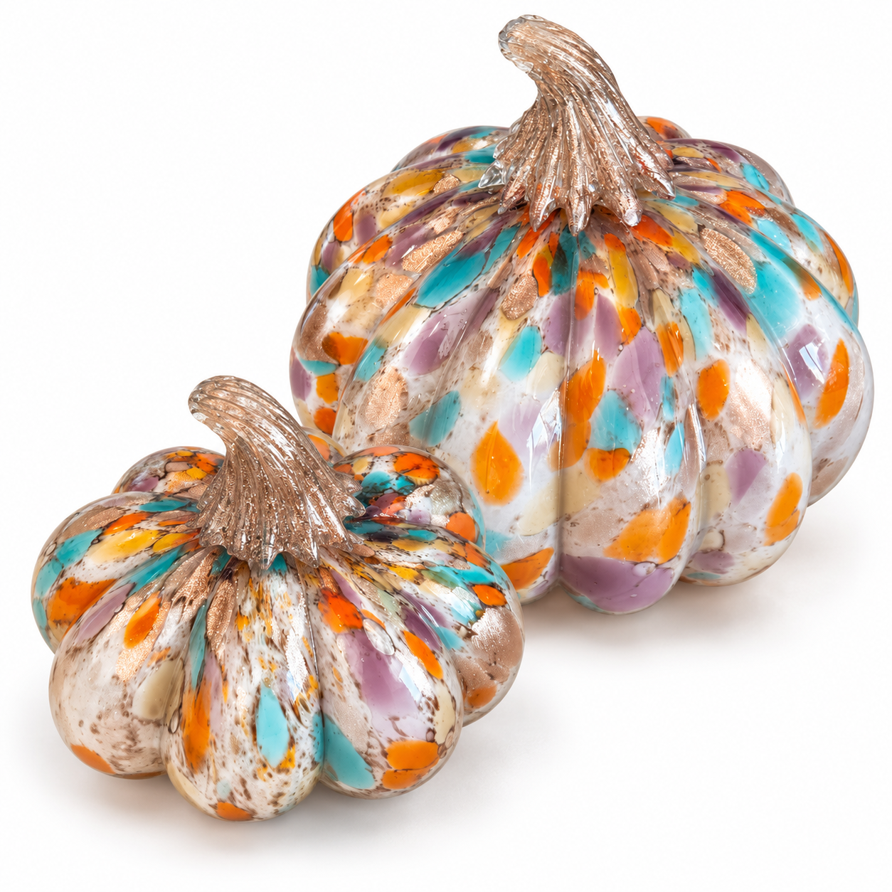 Set de Calabazas de Vidrio Multicolor