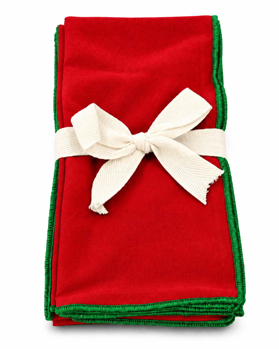 Set of 4 Servilletas Holiday Red
