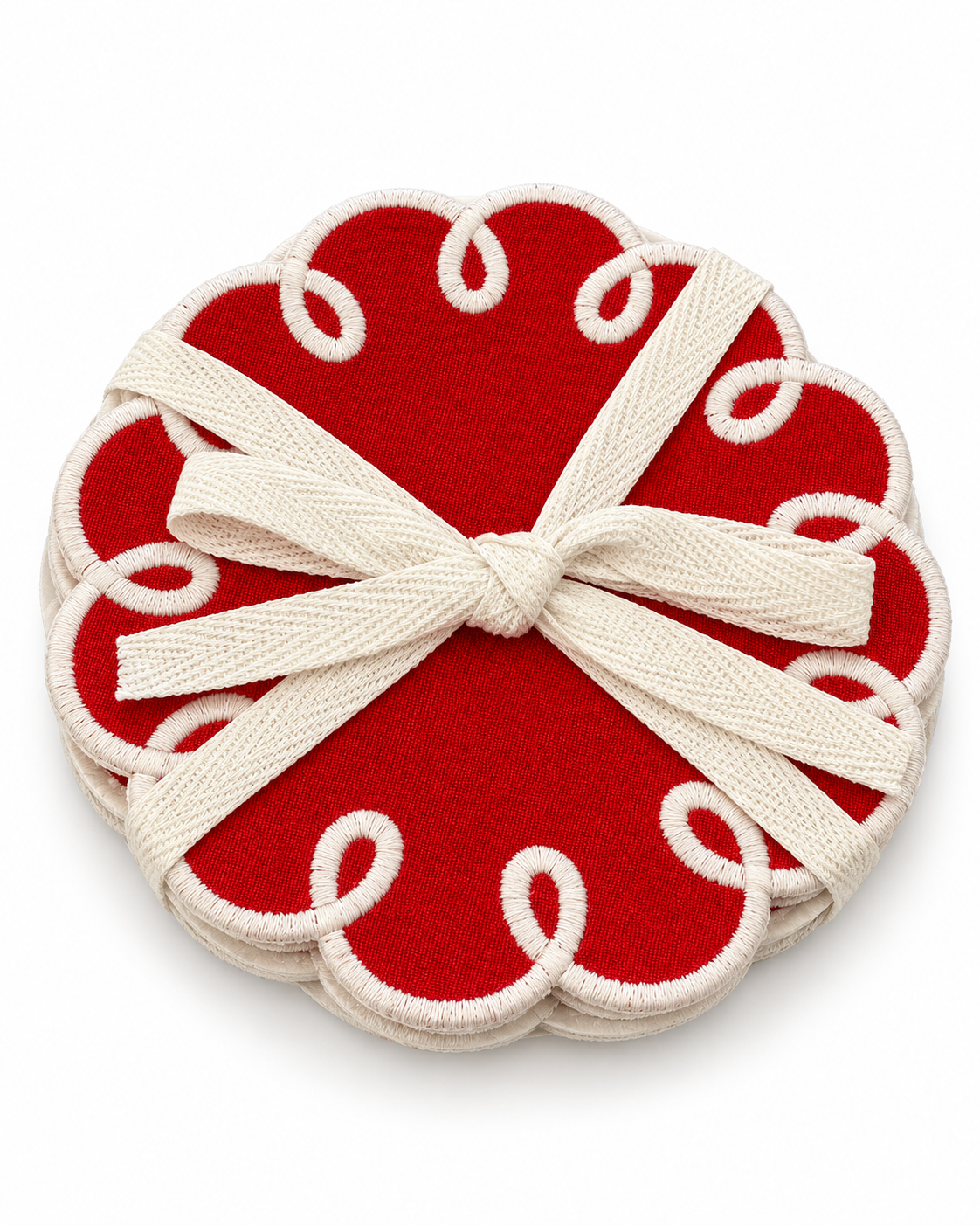 Set of 4 Coasters Holiday Scallop