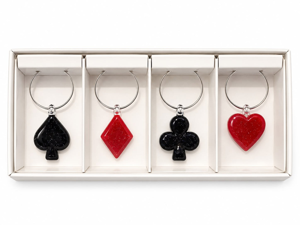 Suits Wine Charm S/4
