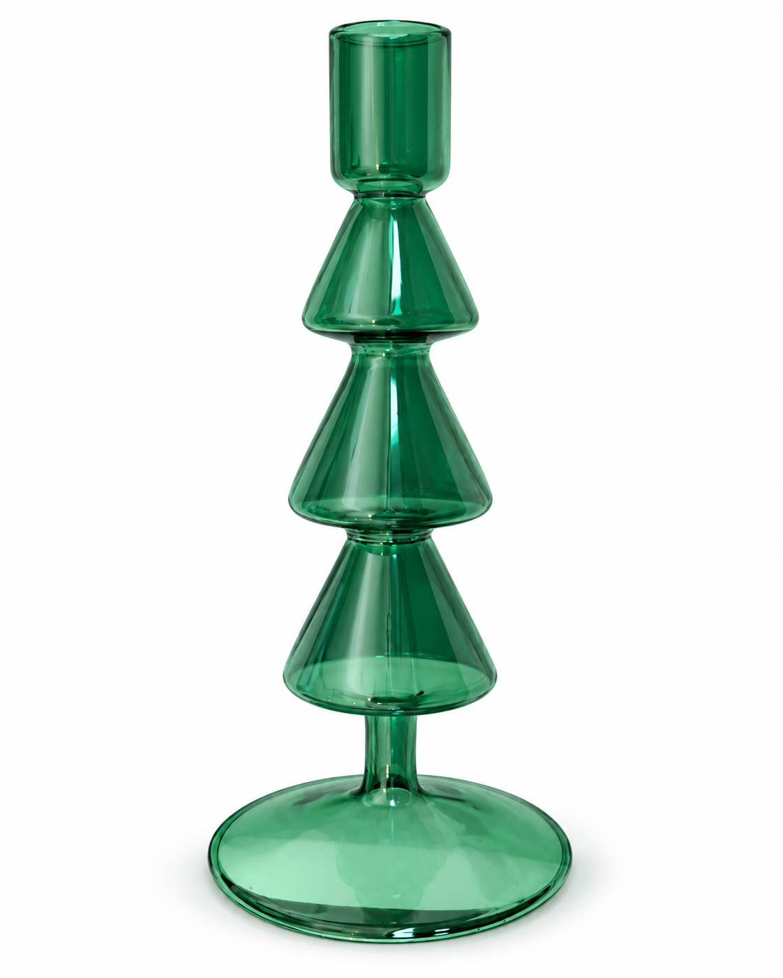Portavelas Árbol de Cristal Verde