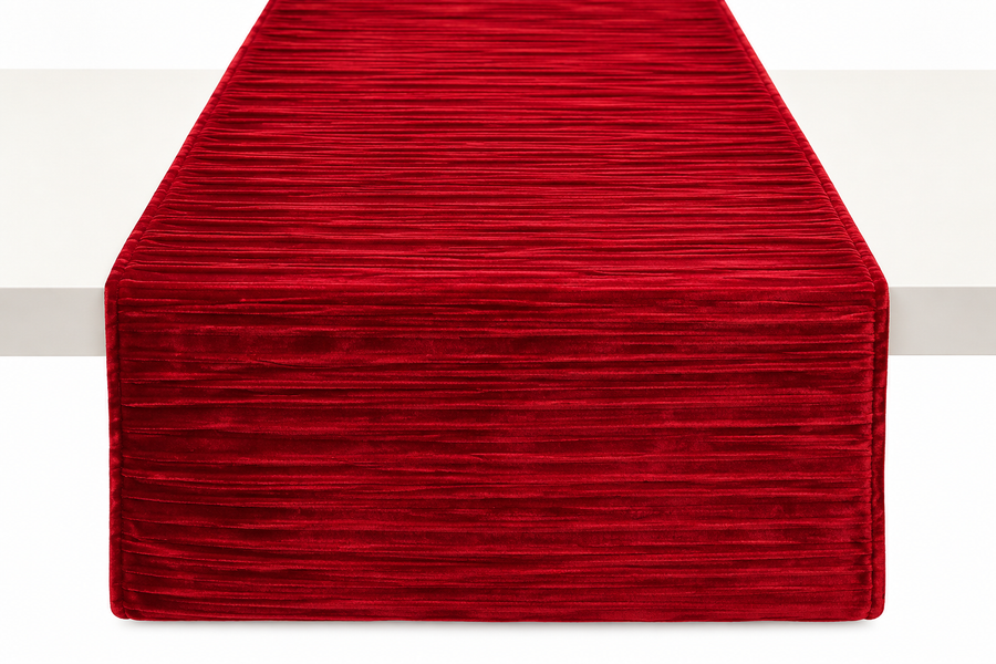 Runner de Mesa Rojo Borgoña Aterciopelado