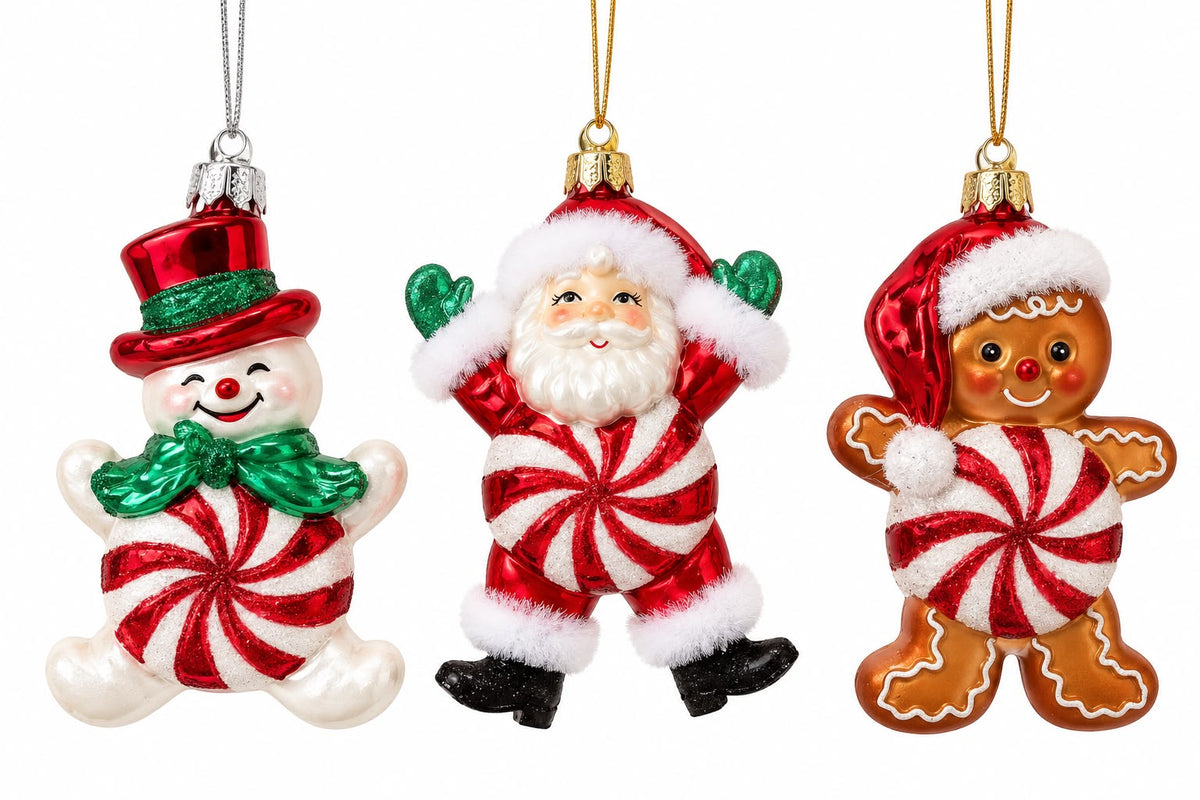 Set de Tres Ornamentos Navideños