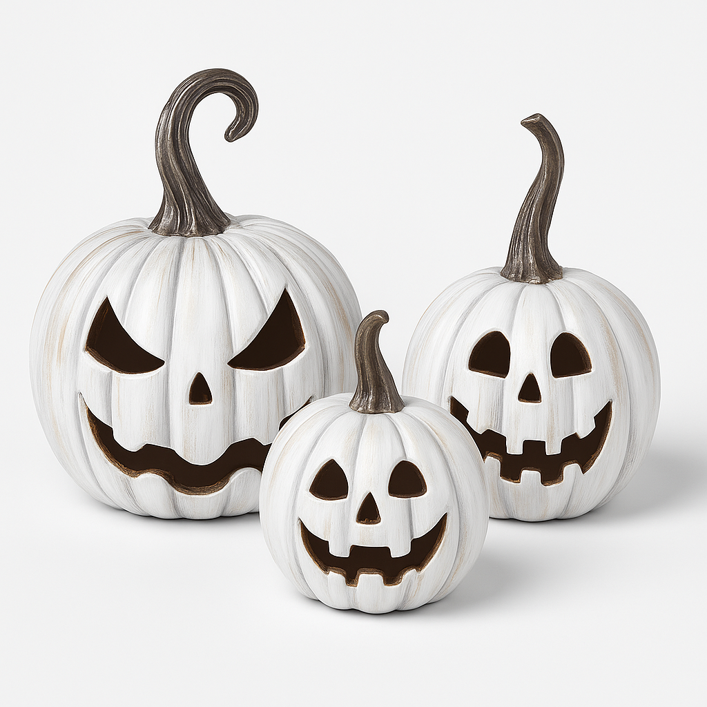 HALLOWEEN WHITE PUMPKIN SET