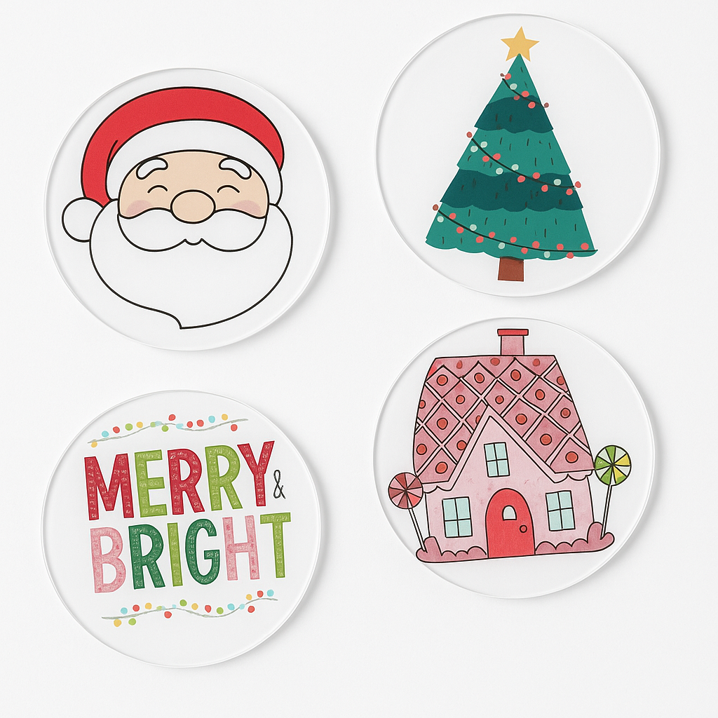 CHRISTMAS ACRYLIC COASTER SET