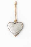 Adorno Corazón Plateado Rústico | Rustic Silver Heart Ornament