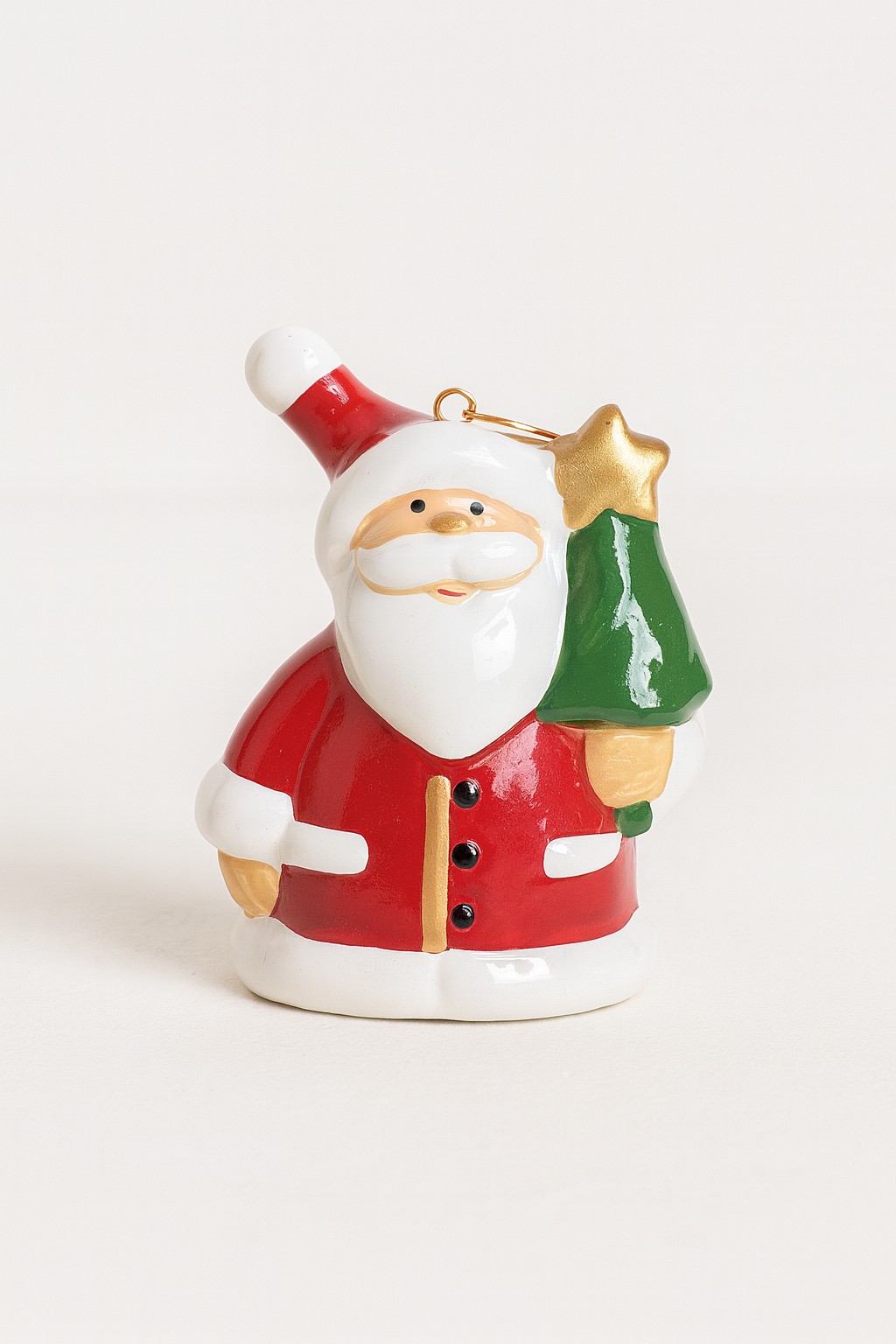 Figura Decorativa Santa Claus con Saco Verde