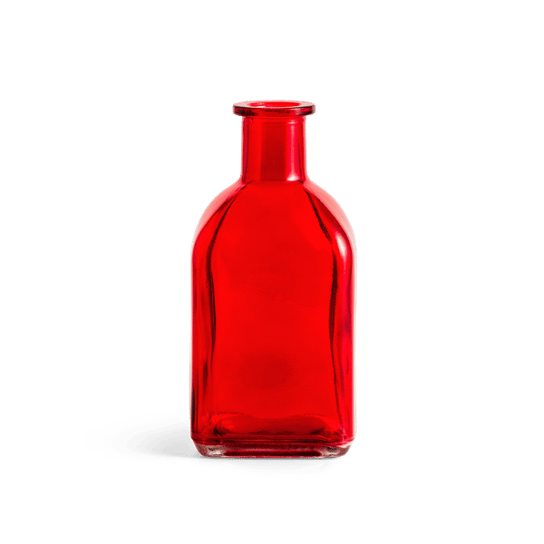 Jarrón Decorativo de Vidrio Rojo