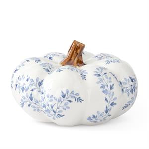 BLUE CERAMIC PUMPKIN MED