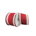 2.5" BURGUNDY RIBBON WITH IVORY/BURGUNDY BORDER - 10YDS