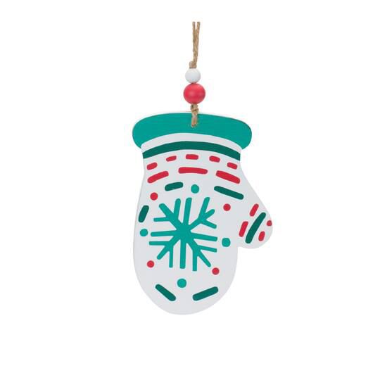 Set de 2 Adornos de Madera Navideños – Medias y Guante