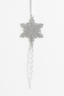 Adorno Copo de Nieve con Carámbano Transparente