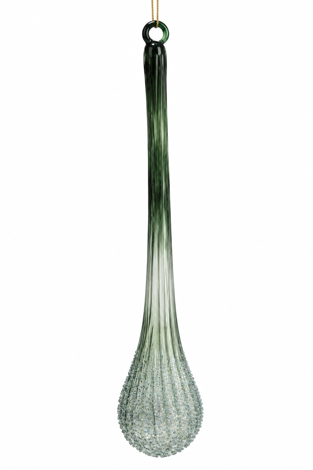 Emerald Glass Drop Ornament L