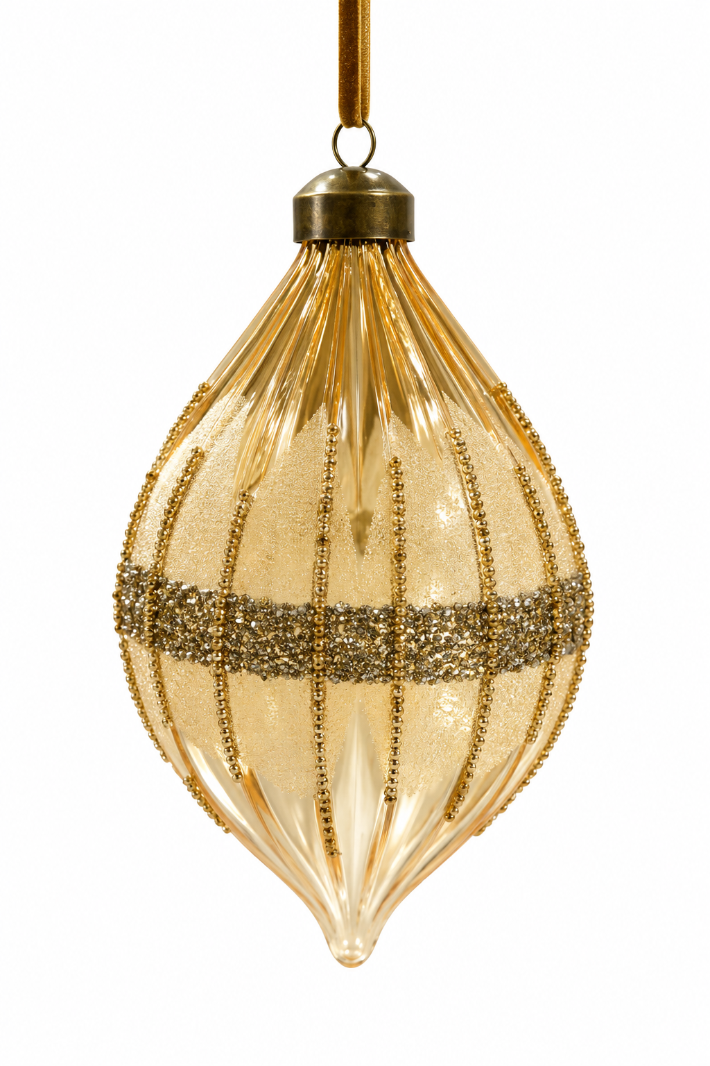 Champagne & Gold Teardrop Ornament