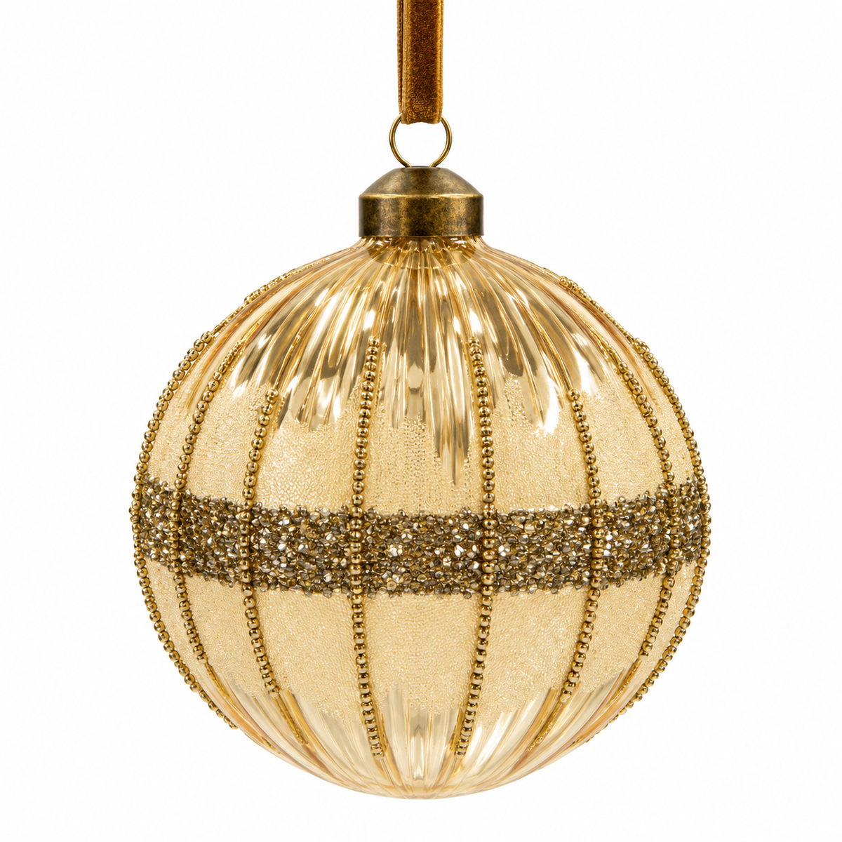 Champagne & Gold Round Ornament