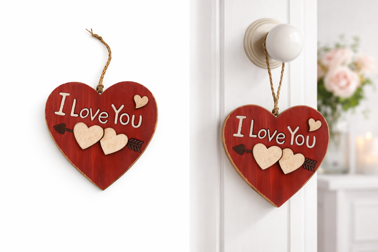 I Love You - Colgante De Madera Decorativo