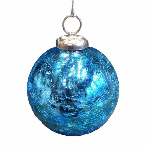 Blue Cracked Ornament